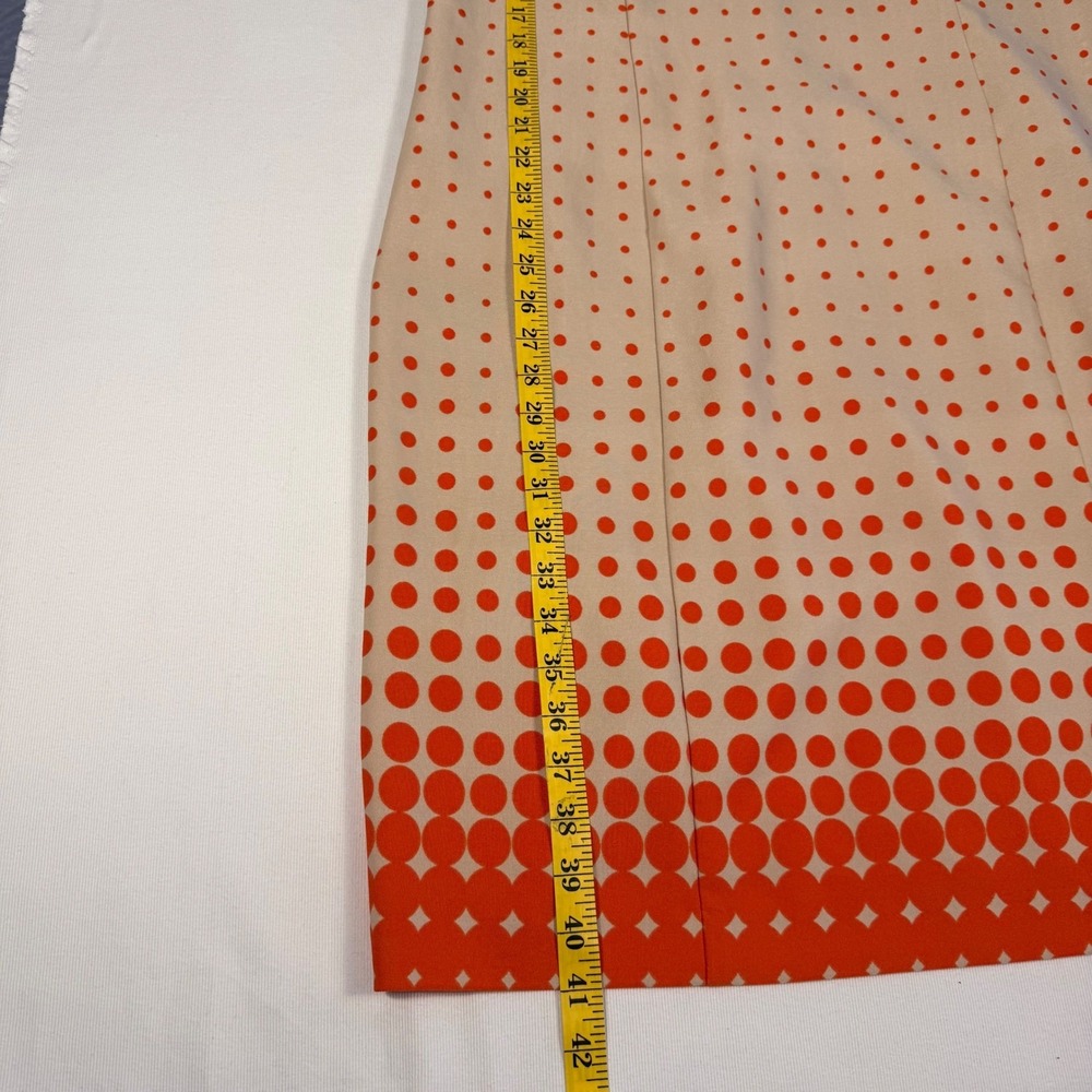 ILE New York Womens Orange Tan Polka‎ Dot Ombre Sheath Dress Size 16 Sleeveless - Picture 9 of 12